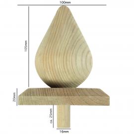 DOPYT - ukončovací diel na plot 100x100mm, tvar hruška, príp. gulatá