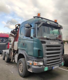 SCANIA + Epsilon + návěs na dřevo - lesovůz, odvozní souprava.